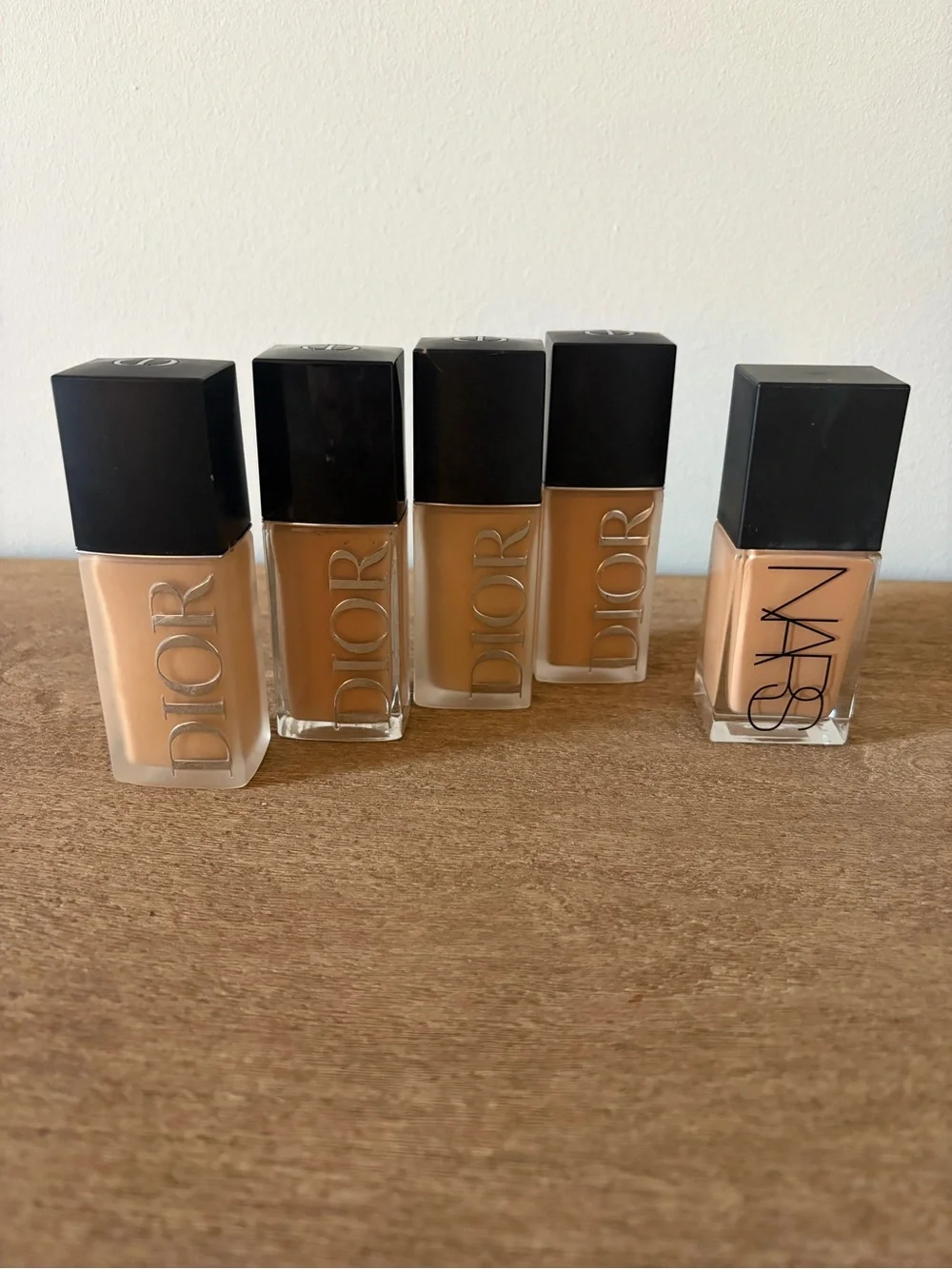 Bundle of 5 Light-Medium/Medium Warm Dior NARS Foundations 2w, 2.5w, 3w, Sahel